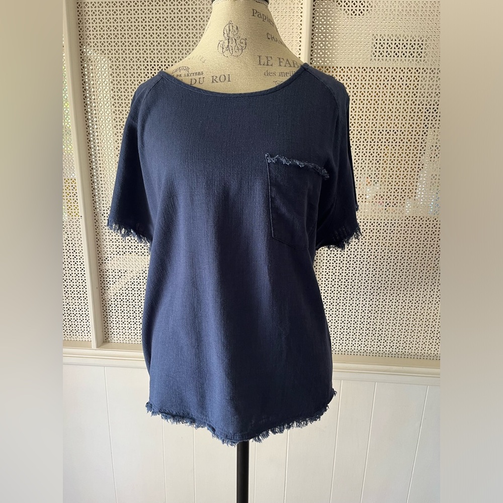 Women’s UMGEE Linen Frayed Hem Tunic